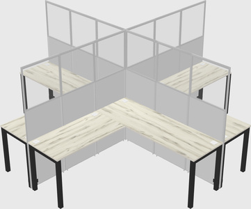 Shared l-shaped cubicles