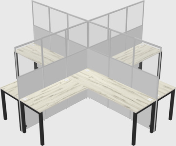 Shared l-shaped cubicles