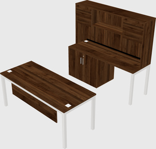 Parallel desk + cabinet