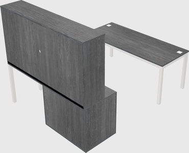 Parallel desk + file cabinet