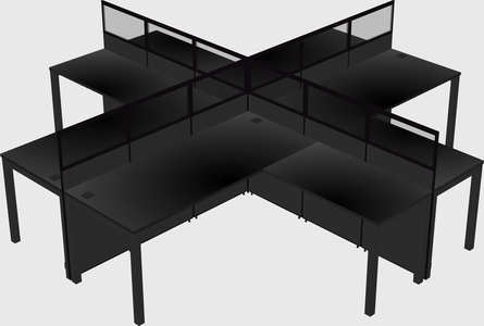 Shared l-shaped cubicles
