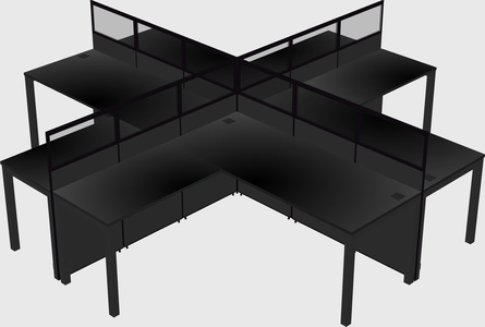 Shared l-shaped cubicles