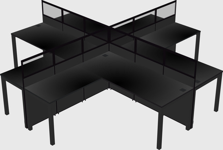 Shared l-shaped cubicles