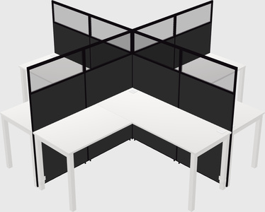Shared l-shaped cubicles