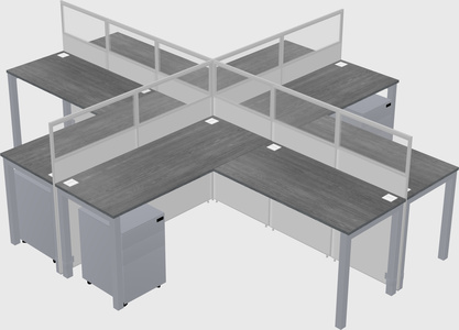 Shared l-shaped cubicles