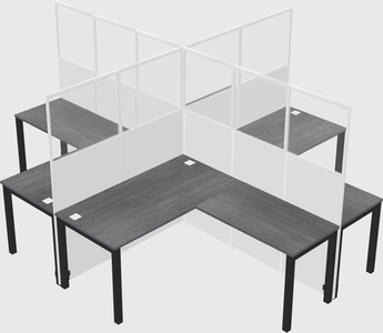 Shared l-shaped cubicles