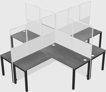 Shared l-shaped cubicles