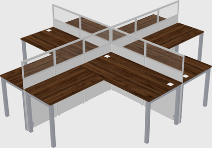 Shared l-shaped cubicles