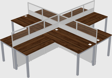 Shared l-shaped cubicles