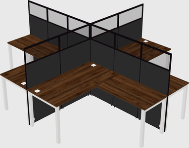 Shared l-shaped cubicles