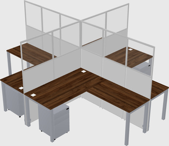 Shared l-shaped cubicles