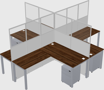 Shared l-shaped cubicles