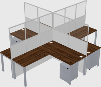 Shared l-shaped cubicles