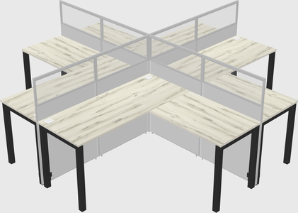 Shared l-shaped cubicles