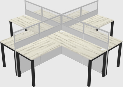 Shared l-shaped cubicles