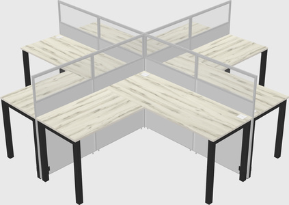 Shared l-shaped cubicles