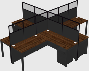Shared l-shaped cubicles