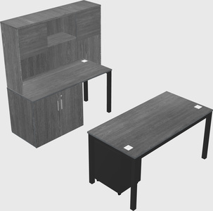 Parallel desk + cabinet