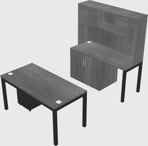 Parallel desk + cabinet