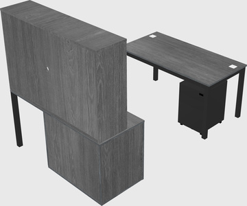Parallel desk + cabinet