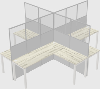 Shared l-shaped cubicles