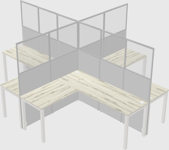 Shared l-shaped cubicles
