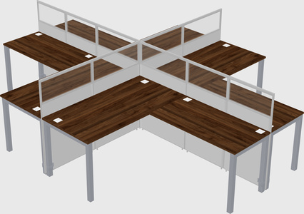 Shared l-shaped cubicles