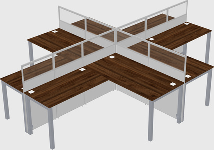 Shared l-shaped cubicles