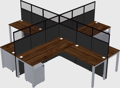 Shared l-shaped cubicles