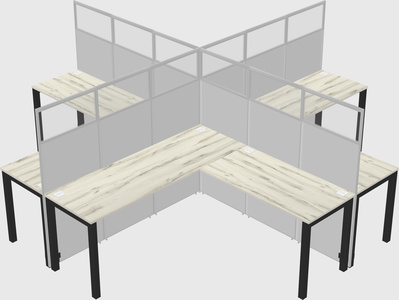Shared l-shaped cubicles