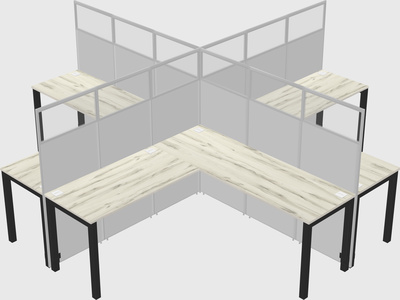 Shared l-shaped cubicles