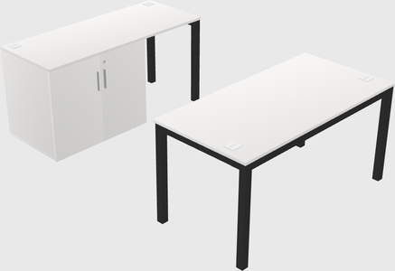 Parallel desk + cabinet