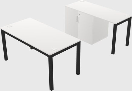 Parallel desk + cabinet