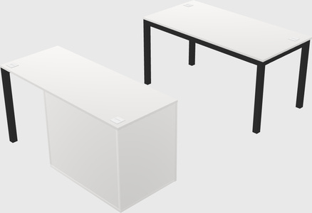 Parallel desk + cabinet