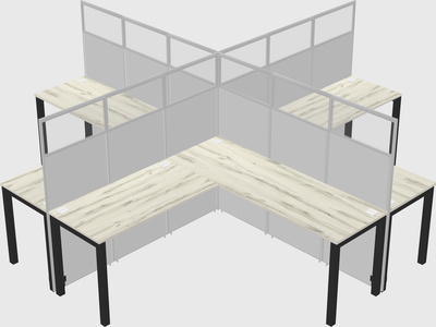 Shared l-shaped cubicles