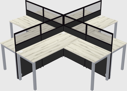 Shared l-shaped cubicles