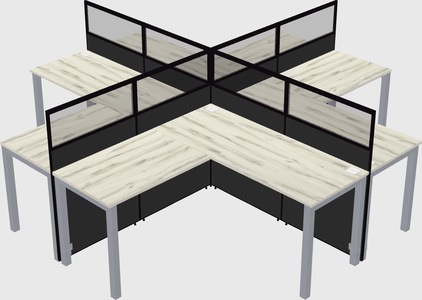 Shared l-shaped cubicles