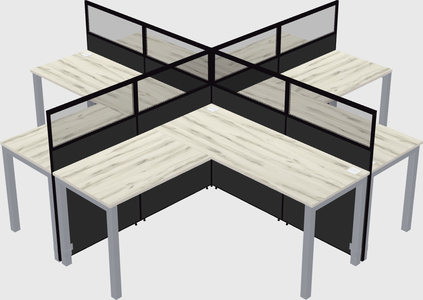 Shared l-shaped cubicles
