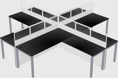 Shared l-shaped cubicles