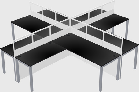 Shared l-shaped cubicles