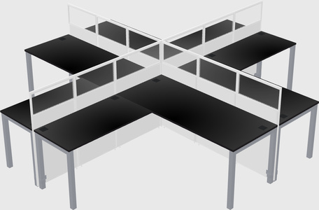 Shared l-shaped cubicles
