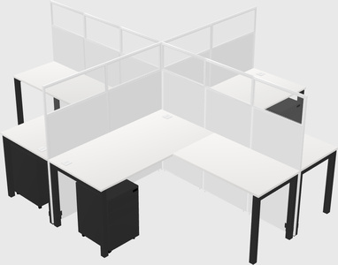 Shared l-shaped cubicles