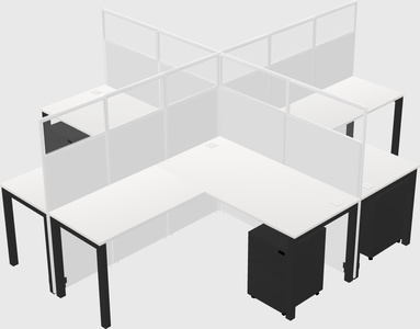 Shared l-shaped cubicles