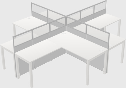 Shared l-shaped cubicles