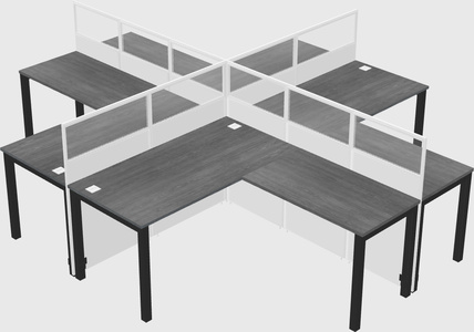 Shared l-shaped cubicles