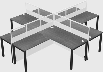 Shared l-shaped cubicles