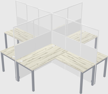 Shared l-shaped cubicles