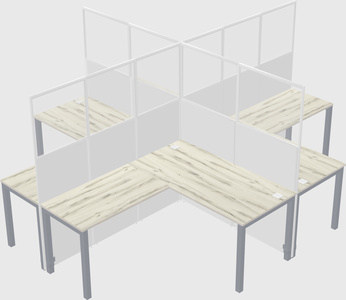 Shared l-shaped cubicles
