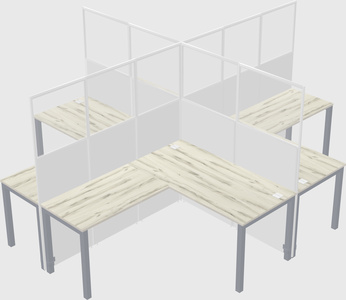 Shared l-shaped cubicles
