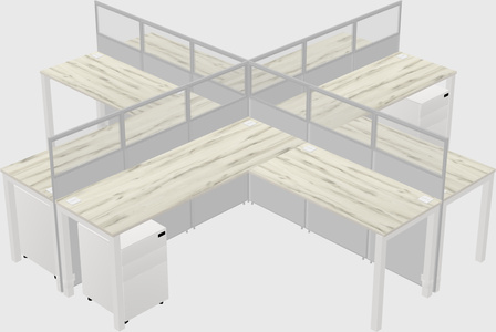 Shared l-shaped cubicles